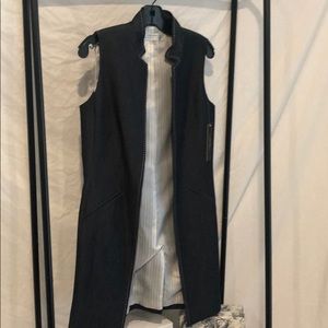 Tahari Denim Blue Longline Vest